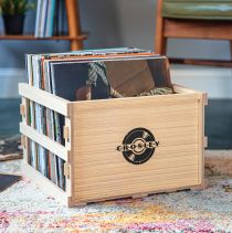 Square Vinyl Record Storage Crate - Natural