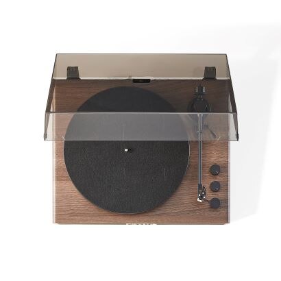 Stave Record Player - Walnut/Gold